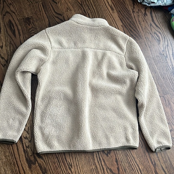 Columbia L large men’s Sherpa zip up fleece jackets beige khaki cream - Picture 4 of 5